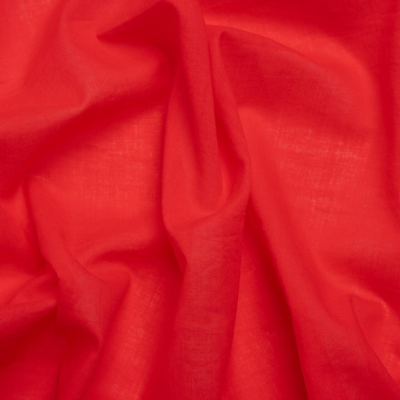 1 Yard Hot Coral Cotton Voile Lightweight Sheer Breathable Solid Fabric